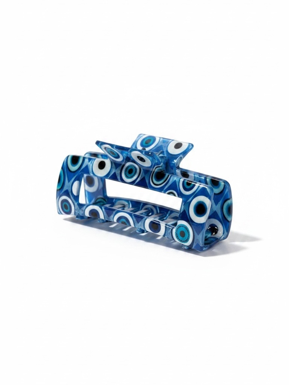 New Bright Blue Black & White Evil Eye Protection 4” Lobster Claw Hair Clip Boho